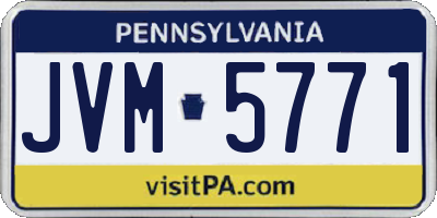 PA license plate JVM5771