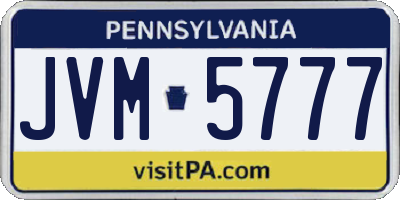 PA license plate JVM5777