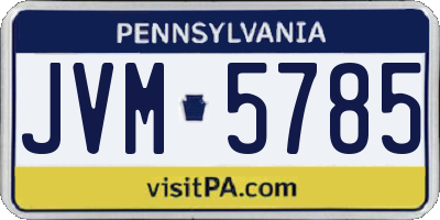 PA license plate JVM5785
