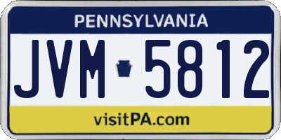 PA license plate JVM5812