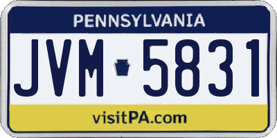 PA license plate JVM5831