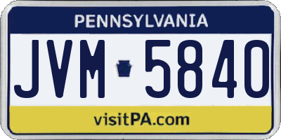 PA license plate JVM5840