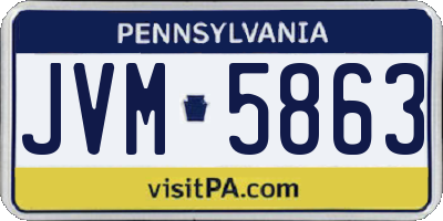 PA license plate JVM5863