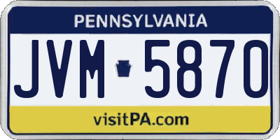 PA license plate JVM5870