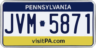 PA license plate JVM5871