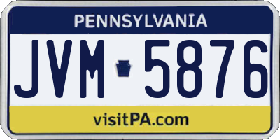 PA license plate JVM5876