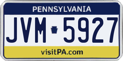 PA license plate JVM5927
