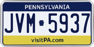 PA license plate JVM5937