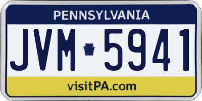 PA license plate JVM5941