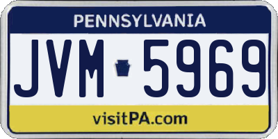 PA license plate JVM5969