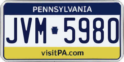 PA license plate JVM5980