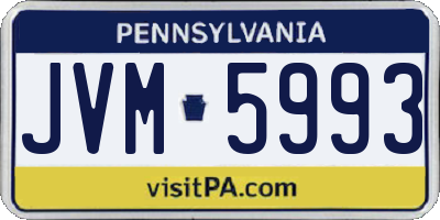 PA license plate JVM5993