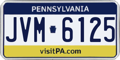 PA license plate JVM6125