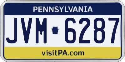 PA license plate JVM6287