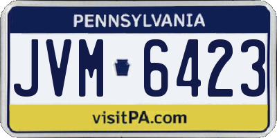 PA license plate JVM6423