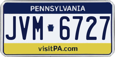 PA license plate JVM6727