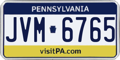 PA license plate JVM6765