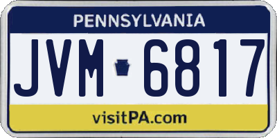 PA license plate JVM6817