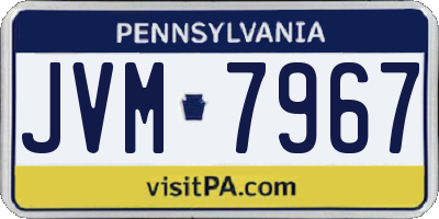 PA license plate JVM7967
