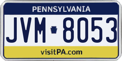 PA license plate JVM8053