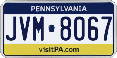 PA license plate JVM8067