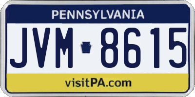 PA license plate JVM8615