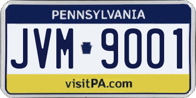 PA license plate JVM9001