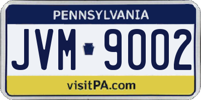 PA license plate JVM9002