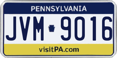PA license plate JVM9016