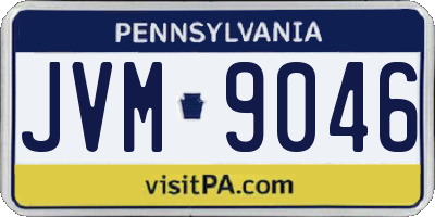 PA license plate JVM9046