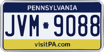 PA license plate JVM9088