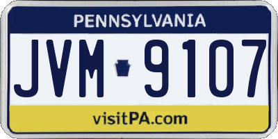 PA license plate JVM9107