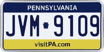 PA license plate JVM9109