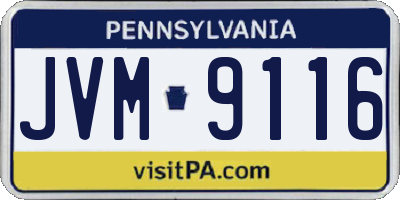 PA license plate JVM9116