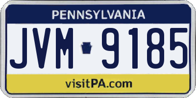 PA license plate JVM9185