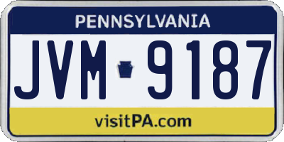 PA license plate JVM9187