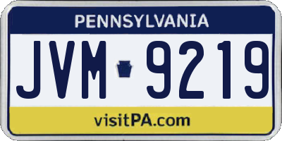 PA license plate JVM9219