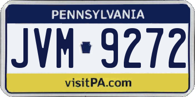 PA license plate JVM9272
