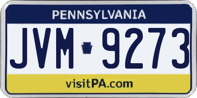 PA license plate JVM9273