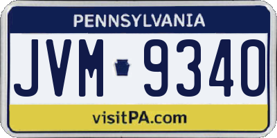 PA license plate JVM9340