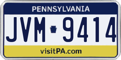 PA license plate JVM9414
