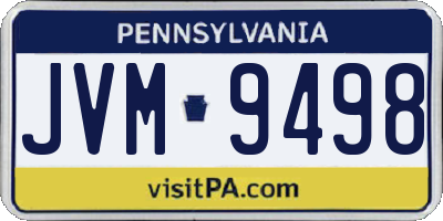 PA license plate JVM9498