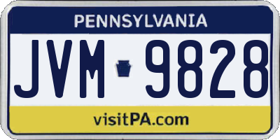 PA license plate JVM9828