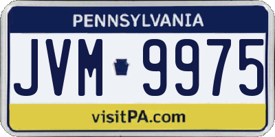 PA license plate JVM9975