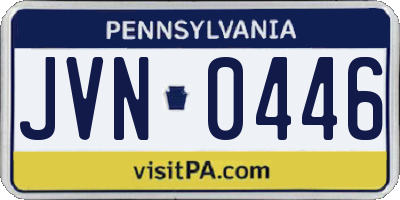 PA license plate JVN0446