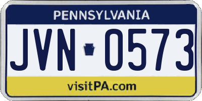 PA license plate JVN0573