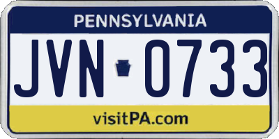 PA license plate JVN0733