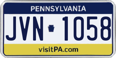 PA license plate JVN1058