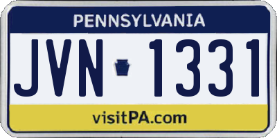 PA license plate JVN1331
