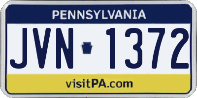 PA license plate JVN1372